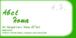 abel homa business card